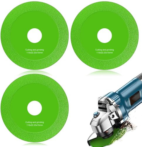 3PCS Glass Cutting Disc, 2024 New Angle Grinder Discs, Tile Cutters Disc for Ceramic Tiles, Diamond Cutting Disc, Glass Cut off Wheel, for Crystal, Wine Bottles, Ceramics, Jade (11.5cm)