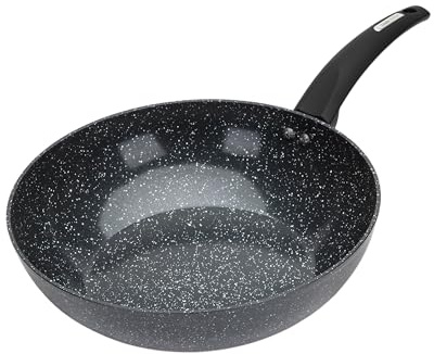 Pendeford Housewares 28cm Forged Non-Stick Wok - Speckled Marble Effect, PFAO/PFAS-Free, Induction Compatible, Dishwasher Safe, Heat-Proof Soft Touch Handle