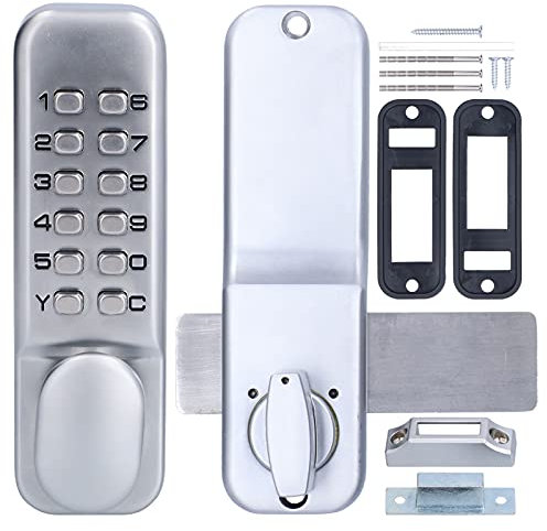 Digital Door Lock, Mechanical Combination Lock Keypad Locks for Doors Security Gate Lock Waterproof Keyless Entry Door Lock Deadbolt Mechanical Anti Theft Codes Locks Bidirectional Gate Glass Door