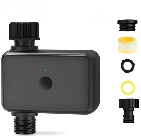 Hicello Smart Bewässerungscomputer, Bluetooth und AppSteuerung, Automatische Bewässerung mit Zeitplanung, Funktionalität mit Amazon Alexa und Google Assistan über Gateways(ohne)