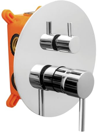 Mitigeur de Douche Encastré 3 Voies avec Inverseur – Boîte et Corps Inclus – Contrôle Multifonction pour Douche Moderne