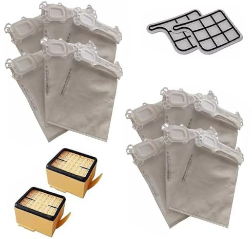 Filterline 12 sacchetti profumati Made in Italy 2 filtri griglia e 2 filtri hepa per aspirapolvere compatibili con Vorwerk Folletto VK 135 136 135SC VK135 VK136 FP135 FP136 FP135