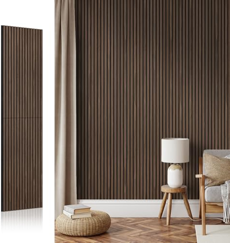 AKK-STAR Akustikpaneele Set 240x60cm (1,44m²) - Faltbare Wandpaneele in Holzoptik für Schallschutz & Dekoration | 3D Wandpaneele für Wohnzimmer, Homeoffice | Zur Wandmontage (Klassik Eiche 13#)