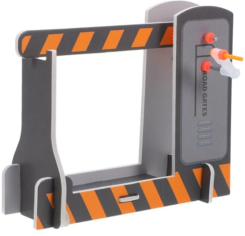 BESTonZON 2pcs Gate Assembly Teaching Aids Train Railway Crossing Model Rail Road Signal Gate Building Tools for Boys and Girls Science Kit Level Crossing Scenario