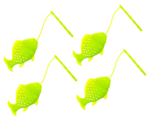 Mobestech Filtro Infusor de Té de Silicona Reutilizable con Forma de Pez Original, Fácil de Limpiar, Paquete de 4 Piezas para Infusiones en Casa