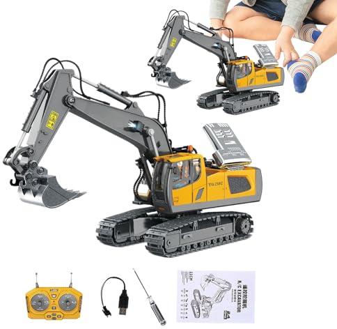 Remote Excavator - Construction Truck,Rc Construction with Lights and Sounds,for Kids Ages 3-8 Birthday Sandbox Holiday Role Playing