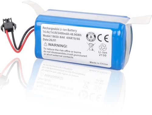 3400mAh 14,4V Batteria Compatibile con Tikom L9000 L8000 G8000, Yeedi K600 K650 K680 K700 K730, Conga Excellence 990 950 1090 1790 1990 Robot Aspirapolvere CONG1002