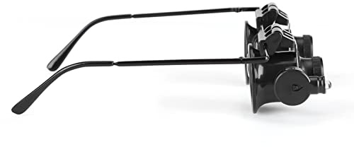 Generic Lunettes Grossissantes 20x, Loupe à Lumière LED pour Réparation de Montres Bijoutiers-ABS + Métal