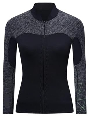 Muta da sub per uomo Muta in neoprene a maniche lunghe da 3,0 mm - Giacca sub Surf e sport acquatici(MT301 Women Grey,M)