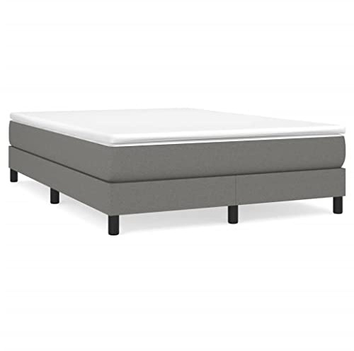 Yisssmeng Boxspringbett Mit Matratze 160x200 Dunkelgrau Modernes Schlafsofa aus Strapazierfähigem Stoff Einfache Montage Für Schlafzimmer Gästezimmer