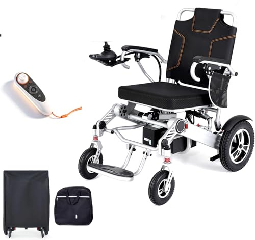 WEYRAL Elektrorollstuhl Automatisches Faltbar, Fernbedienung, 700W Rollstuhl Elektrisch, 51 cm Sitzbreite, Elektrischer Rollstuhl bis 40 km Reichweite, Rollstuhl für Senioren bis 150KG, Mit Rückentasc