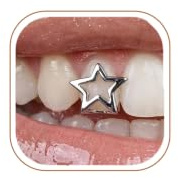Longita Star Silver Grills for Your Teeth Grillz for Women Teeth Men Silver Tooth Cap Grillz for Women Mouth Grills Tooth Jewelry Hip Hop Freaknik Outfits Rapper Custom Accessory Halloween Party