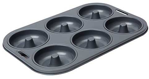 Dexam 17851045 Non-Stick 6 Cup Doughnut/Bagel Pan, Gray