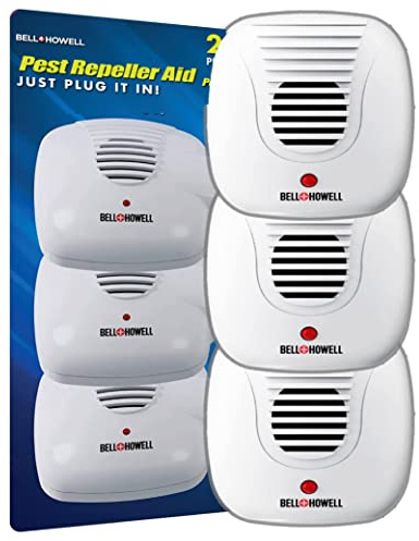 Bell + Howell Ultrasonic Pest Repeller Home Kit (Pack of 3), Ultrasonic Pest Repeller, Pest Repellent for Home, Bedroom, Office, Kitchen, Warehouse, Hotel, Safe for Human and Pet