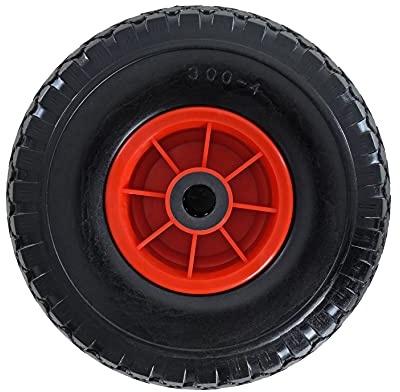 Estexo Home & Garden PU Ersatzrad 3.00-4 Reifen Ø 260 mm Vollgummi f. Sackkarrenrad mit Nadelllager