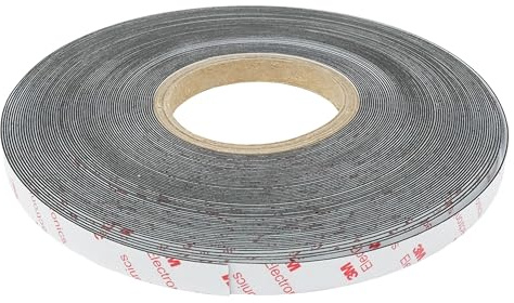 Ferroflex® 12,5mm Breites 3M Selbstklebender und Glänzender Weißer Eisenstreifen Für Wände, Wodurch Die Magneten von Instantoberflächen Auf - 30 Meter Länge Anziehen Werden