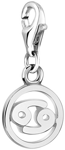 Nenalina Krebs Karabiner Charm Anhänger Bettelarmband 925 Silber | Sternzeichen Tierkreiszeichen Zodiac Damen-Charm-Anhänger für alle gängigen Charmträger Charm-Club Clasp-Charms