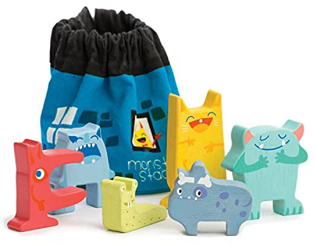 Tender Leaf Toys Stapelspiel Monster (Material Holz, Kinderspielzeug, mit Aufbewahrungsbeutel, Geschicklichkeits Übung) 7508344