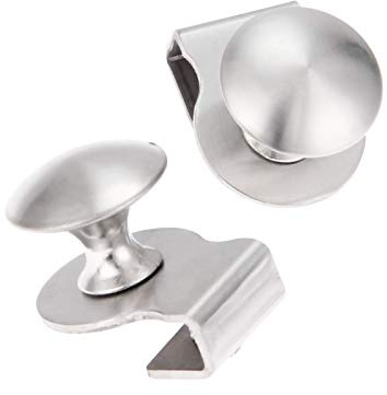KAFENDA 2 Stück Glas Türgriffe Edelstahl Glasgriff mit Glasclip 5-8mm für Vitrinen Möbel Schubladen ohne Bohren