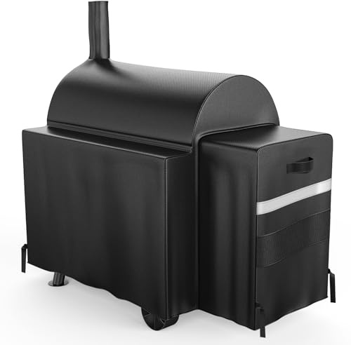 Grillabdeckung für Oklahoma Joe's Longhorn Offset Smoker, 177,8 cm, strapazierfähig, wasserdicht, UV- und windbeständig, Offset-Raucherabdeckung für Oklahoma Joe's 13201747-50, Outdoor-Grillabdeckung
