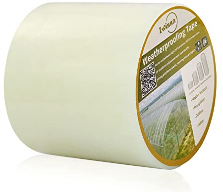 Iwinna Polytunnel Reparatur Klebeband, Klebebänder Reparaturband Transparent Wasserdichte geeignet für eschichtetes Zelt markisen Pavillon flicken, Gewächshaus(100-25)