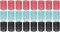 Set MIJOMA con 24 bigodini adesivi, bigodini autoadesivi - bigodini autoadesivi in verde menta, rosa, nero - bigodini senza calore di qualità da parrucchiere Ø 30mm