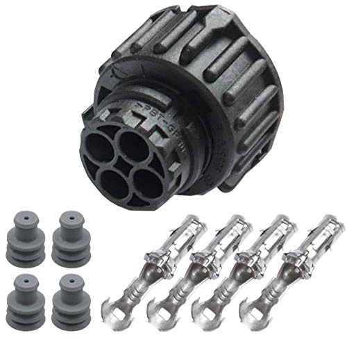 Rundstecker Set Buchse 4 polig AMP DIN 72585 Rundsteckverbinder Stecker IP67 KFZ