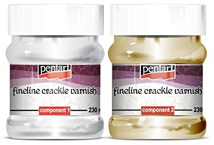 Zita`s Creative ZweiPhasen-Feinriss-Krakelierlack Set, 2x230ml - Krakeliertechnik, Patinieren, Veredeln, Crackle Fineline