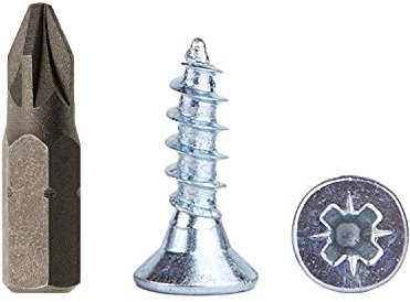 Lot de 400 vis à bois en acier zingué 4,0 x 16 mm pour panneaux d'aggloméré, vis universelles Pozi-Drive PZ entièrement filetées, tête fraisée (400, 4,0 x 16 mm)