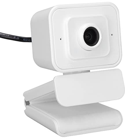 Webbkamera HD 1080p Webbkamera, 1080P 30fps 360° Rotation USB-datorwebbkamera för Livesändning Onlineklassmöte(Vit)