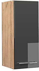Vicco Hängeschrank Fame-Line, Anthrazit Hochglanz/Goldkraft Eiche, 30 cm
