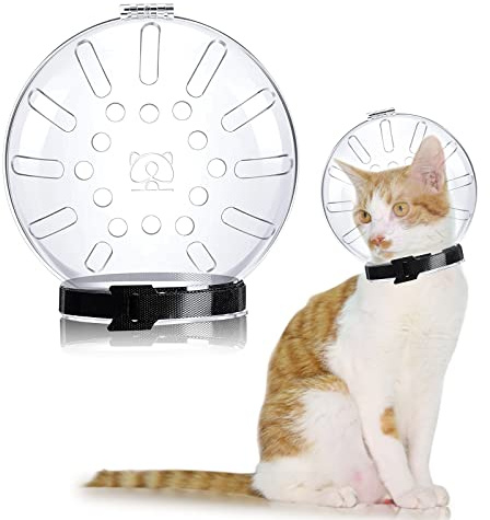 Merkaunis Verbesserter Katzenmaulkorb für die Fellpflege von Katzen, Mundabdeckung, Katzenpflege, Helm, Katzenhelm, verstellbare Kapuze, Injektionen, Trimmen von Nägeln
