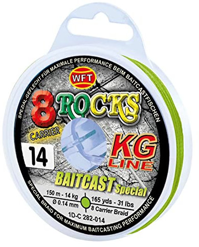 WFT 8-Rocks BC Special Chartreuse 150m 9,5KG 0,10 Geflochtene Angelschnur