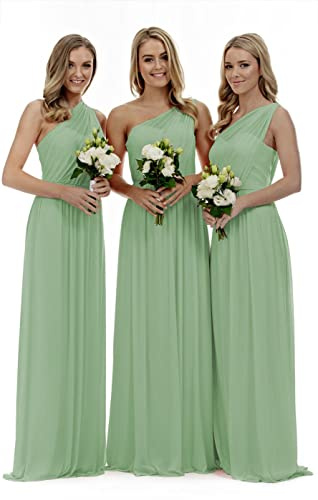 Lecureler Long One Shoulder Prom Bridesmaid Dress