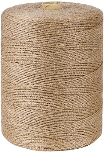 SMART&CASUAL 3600 Ft Natural Jute Twine String Thin Hemp for Craft Plant Garden Gift Wrapping Christmas Handmade Arts Decoration Packing String Home Decor (3600 FT * 2mm (3Ply))