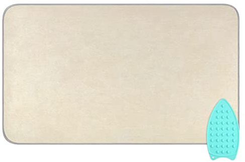 linqin Tragbare Bügelmatte, Beige Reise-Bügelunterlage mit Silikon-Pad, hitzebeständig, Bügelbrettbezug für Trockner, Waschmaschine, Tischplatte, 119 x 71 cm