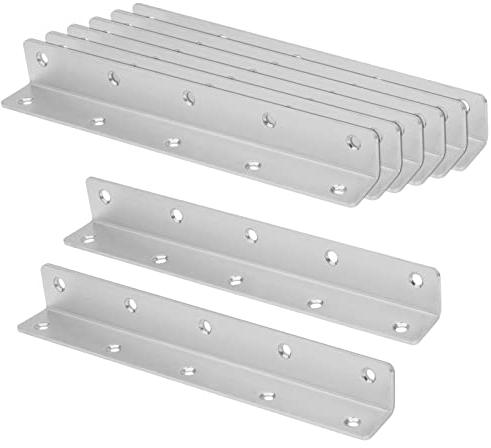 TSSS 8 Stück Edelstahl L Winkel 225 mm, 90 Grad Regalträger Eckwinkel (Dicke 1,8 mm) für Möbel und Regale – Hochwertige Stütze für Stabilität