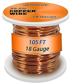 UCINNOVATE 1 mm Kupferdraht für die Schmuckherstellung, 32 m 18 Guage Handwerk Schmuckdraht 99,9% Solid Bare Pure Copper Wire, Kupferdraht 1 mm Kupferdraht Schmuckdraht für Crafting Wire
