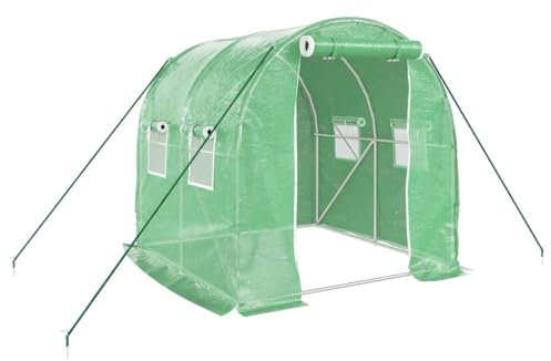 vidaXL Växthus med stålram grön 4 m² 2x2x2 m
