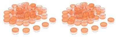 2 Set mit 50 leeren runden Make-up-Behältern, Reisecreme, Puder, Kosmetikbehälter, Orange, 5 g