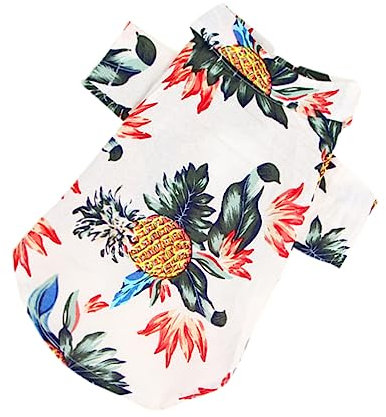 BESPORTBLE Sommershirt Für Haustiere Bluse Für Haustiere Kreatives Hundekostüm Haustierkleidung Welpenkleidung Hawaii-Stil Weiß s