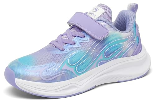 DANNTO Sportschuhe Jungen Straßenlaufschuhe Mädchen Sneakers für Kinder Turnschuhe Laufschuhe Atmungsaktiv Leicht (lila,35)