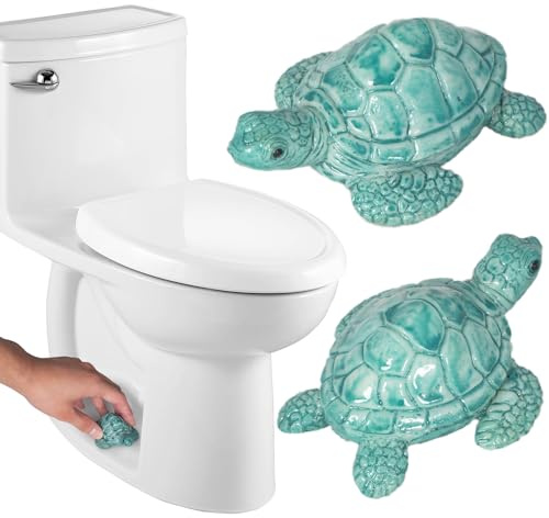 Turtle Toilet Bolt Covers Decorative Toilet Knob Covers for Bottom of Toilet, Toilet Screw Cover Caps Sea Turtle Toilet Bolt Caps Coastal Decor Home Beach House Decor Bathroom, Easy to Install 2pcs