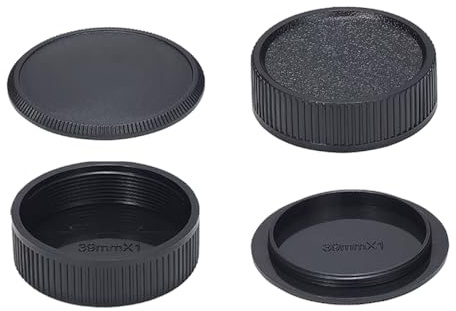 M39 Camera Body Cap & Rear Lens Cover Compatible for Leica L39 M39 Camera | and 39mm Screw Mount Lens (2 Pack)