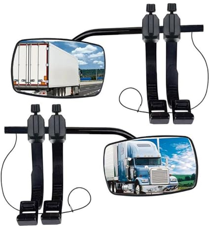 WDKXCN Wohnwagenspiegel Universal,2 Stück Wohnwagen Spiegel Auto,Universal Caravanspiegel und Abschleppspiegel, Zusatzspiegel Stufenlos Verstellbar für Alle Gängigen Fahrzeugtypen(Schwarz)