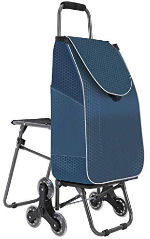 TETEOLALA Trolleys, Einkaufstrolley zum Treppensteigen, leichte, Faltbare Reise-Mobilitätswagentasche mit wasserdichtem Stoffbezug/Sitz/tragbare 6 Beawheels/#6