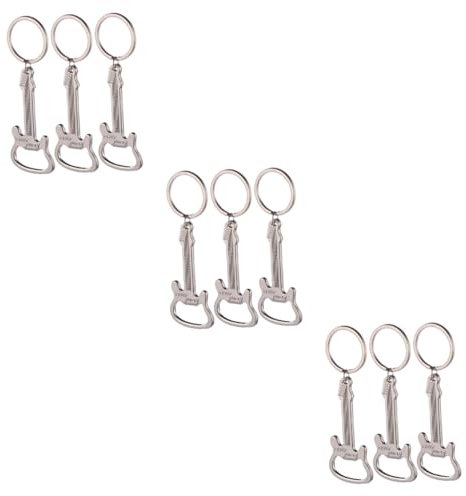 Anneome 9piezas Abrebotellas De Cerveza Forma De Guitarra Llavero De Metal Creativo Para Fiestas y Para y Familia