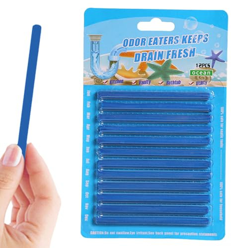 Abflussreiniger Sticks Desodorierungsmittel Abflussreiniger Und Reiniger Für Abflussrohre 12 STÜCKE Kraftvolle Abfluss Geruchskiller Erfrischende Abflusssticks - Drainsticks Für Die Rohrreinigung