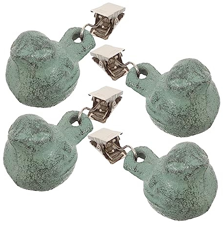 PHENOFICE Pesas De Mesa para Manteles De Exterior 4 Piezas Clip Forma Verde Resistentes Al Viento Ideales para Picnic Material Duradero Fácil De Usar