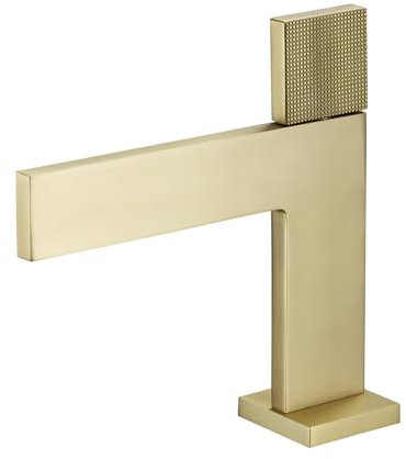 Moderne Messing Gebürstet Gold Wasserfall Waschbecken Mischbatterie Warm- und Kaltwasser Badarmaturen